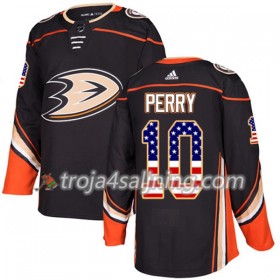 Anaheim Ducks tröja Corey Perry 10 Adidas 2017-2018 Svart USA Flag Fashion Authentic - NHL Tröjor Herr
